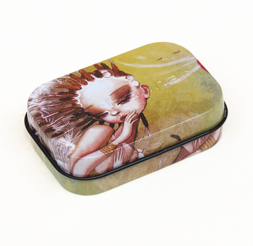 Customer hinged lid Rectangular Tin Box Gift Chocolate / Biscuit Cookie Candy