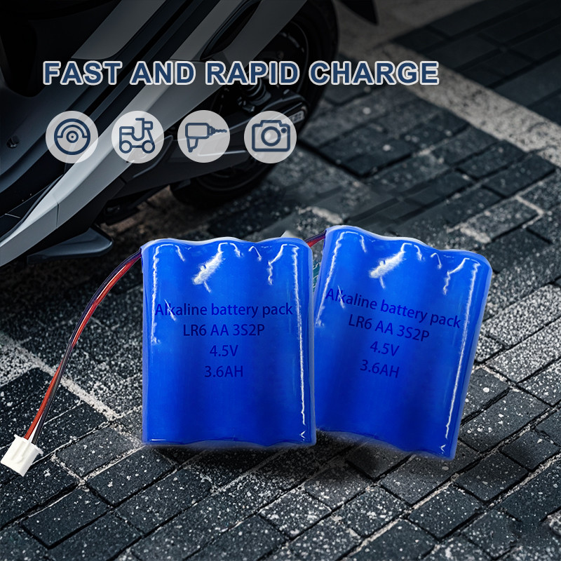 MSDS AA Алкальные аккумуляторы 3s2P 4.5V AA LR06 Аккумуляторы Синий
