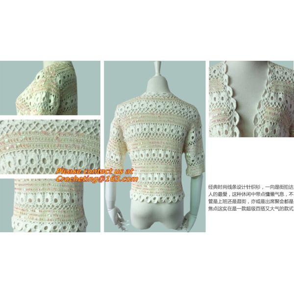 New Sweet Thin, Sweater Tops, Girls Bat short Sleeve, Crochet Cardigans Fall Plain Pattern