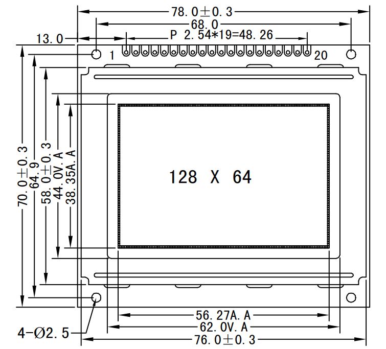 Подгоняйте модуль дисплея LCD УДАРА матрицы точек 5V 12864 STN HTN FSTN