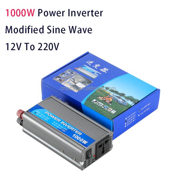 Invertisseur de voiture de 1000W 12V 24V DC 220v 230v 240v hors réseau Invertisseur d'onde sinusoïdale modifié