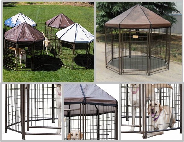 Black Color Large Dog Cage Outdoor Dog Kennel With Cover Easy Assemble