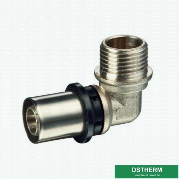 Encaixes de bronze rosqueados homem personalizados da união da imprensa da compressão do cotovelo para a tubulação de alumínio de Pex Pex