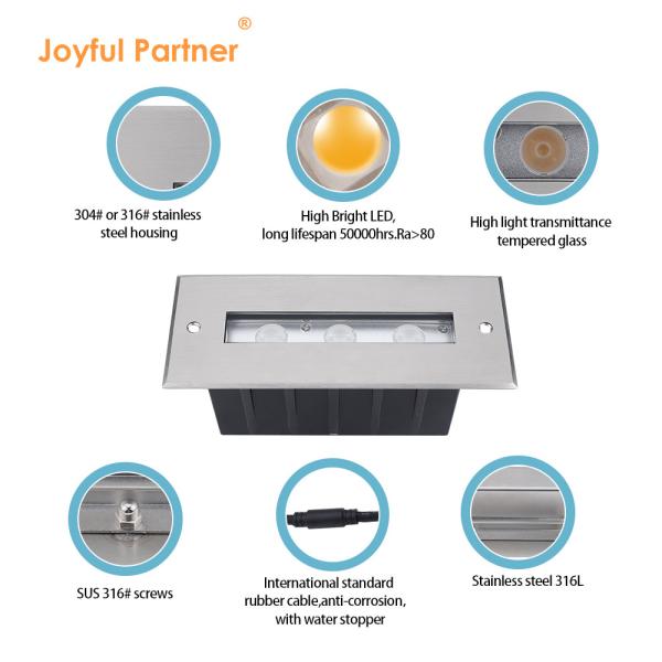 Recessed Underwater Linear Light Stainless Steel 316L 2Years Warranty Outdoor Housing