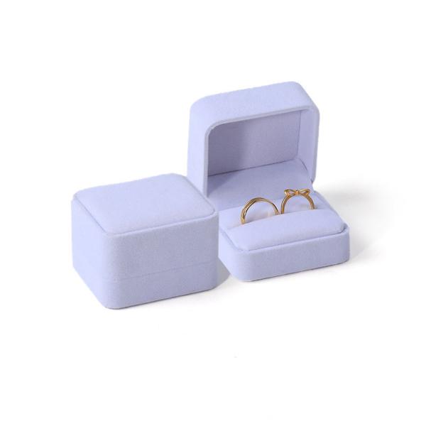 square dark green Velvet Jewelry wedding ring packaging flip Jewellery Box