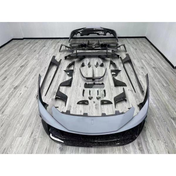 Blue F8 Ferrari Body Kit F8 MSY Style Front Bumper Lip Body Kit Spoiler Side Skirts
