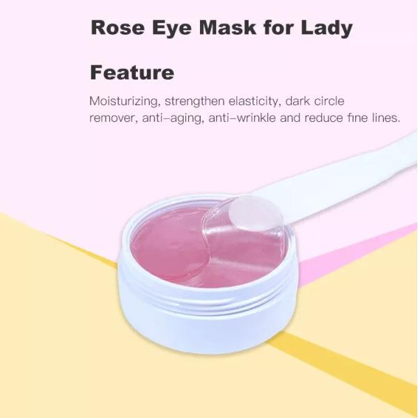 Private Label Rose Crystal Collagen Eye Mask / Anti - Wrinkle Under Eye Gel Pads
