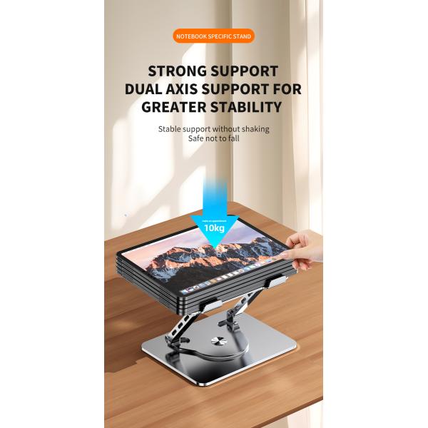 Alloy Steel Adjustable 360 Portable Laptop Stand Flexibility Rotation Popular Indoor Use Apple iPhone Desk Foldable Height