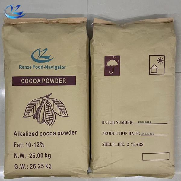 Vente en gros de matières grasses en poudre de cacao alcalinisée au Ghana à teneur réduite en matières grasses 10-12% Pour boissons, boulangerie, crème glacée et confiserie