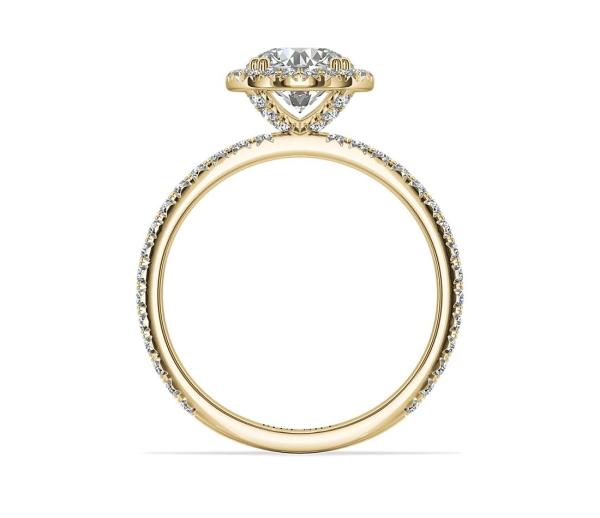 Luxury Gia Big Diamonds Woman Engagement Ring Real Solid 9K / 14K / 18K Gold
