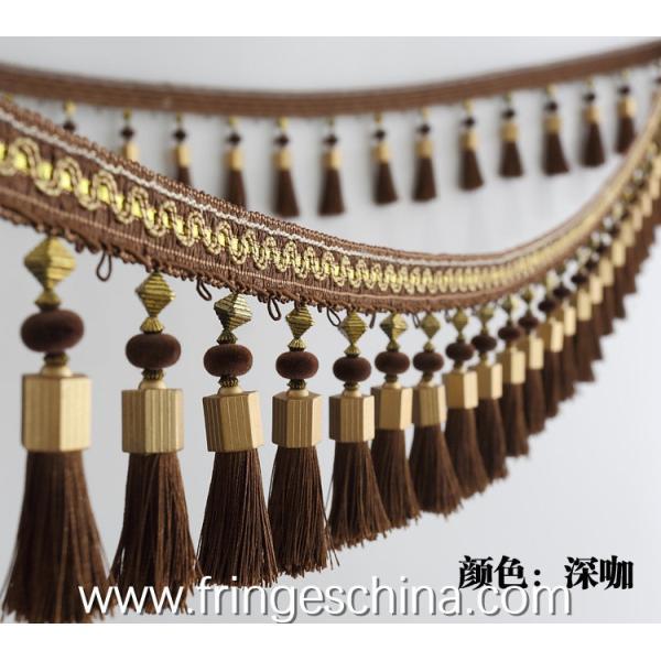 Handmade fashionable chain beads lace tassels fringes for curtain/sofa/pillow/stage decoration