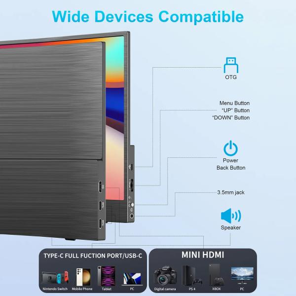 LCD Ips Gaming laptop Macbook Portable Monitor Panel Screen 4K