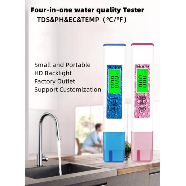 Back Light Display 4 in 1 Water Test Pen for Home Swimming Pool and Aquaculture Control