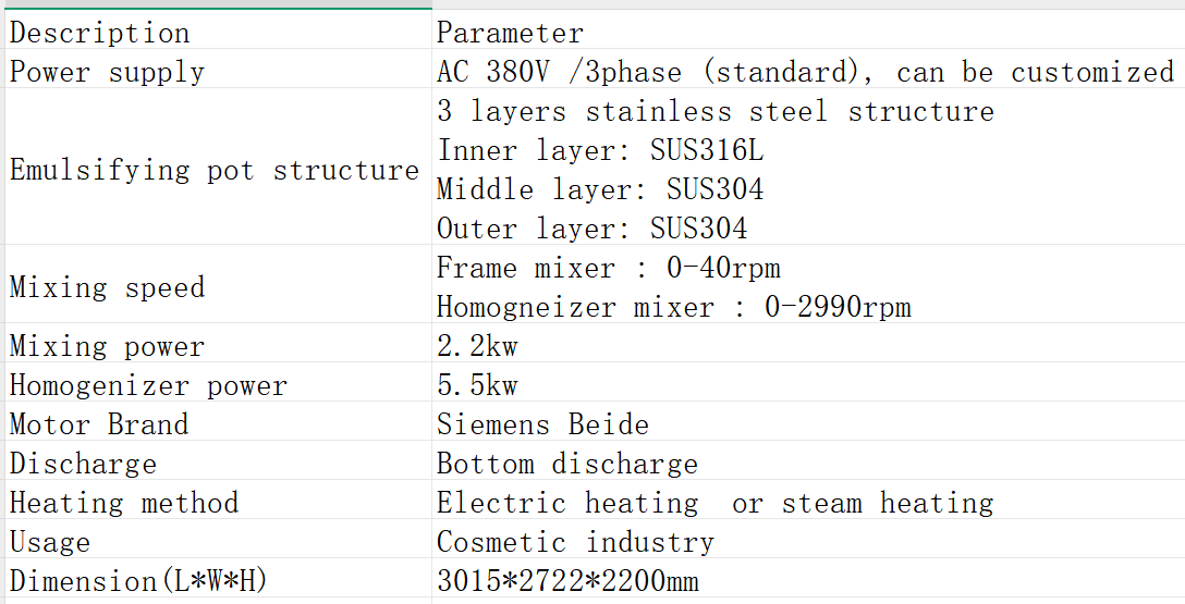 300L Fixed Automatic Liquid Soap Vacuum Homogenizer Emulsifier Machine