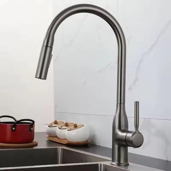 Stainless Steel Kitchen Faucet Single Handle Desk Mounted Tap for OEM/ODM Acceptable