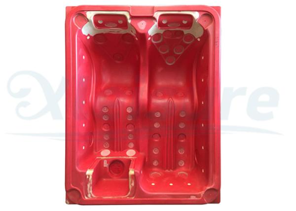 Red 3D Hot Tub Mold Molded Plastic Hot Tub Dual Lounges Recliners 1900×1500×840 Mm