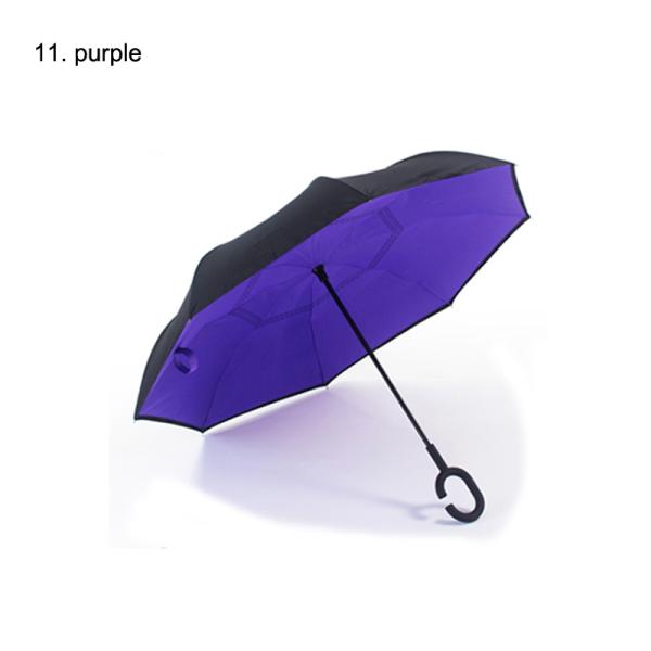 Colorful 23inch 8k 190T Pongee Personalized Compact Inverted Reverse C Handle Umbrella