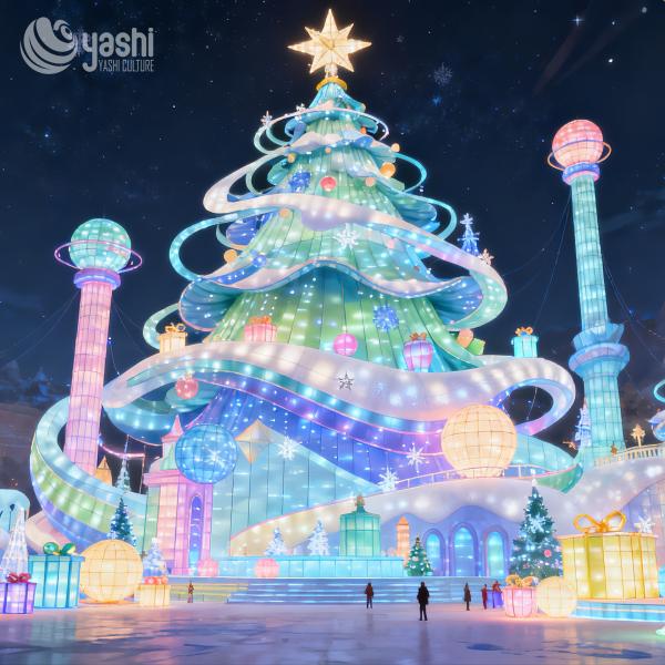 Fabricant de grande qualité Sculpture d'arbre de Noël Lanterne d'éclairage LED