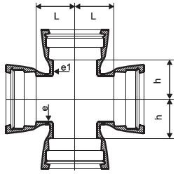 PN10 PN16 PN25 Ductile Iron Socket Cross With Zinc Layer Bitumen Coating