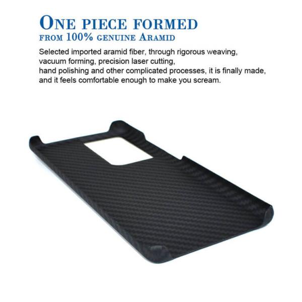 Lightweight Samsung S21 Ultra Aramid Case Black Color Carbon Fiber Case