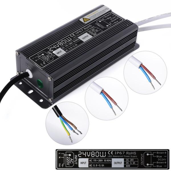 DC 12V 60W Lighting Transformer Waterproof LED Driver Power Supply IP67 Input AC170-250V Adapter for LED Strip