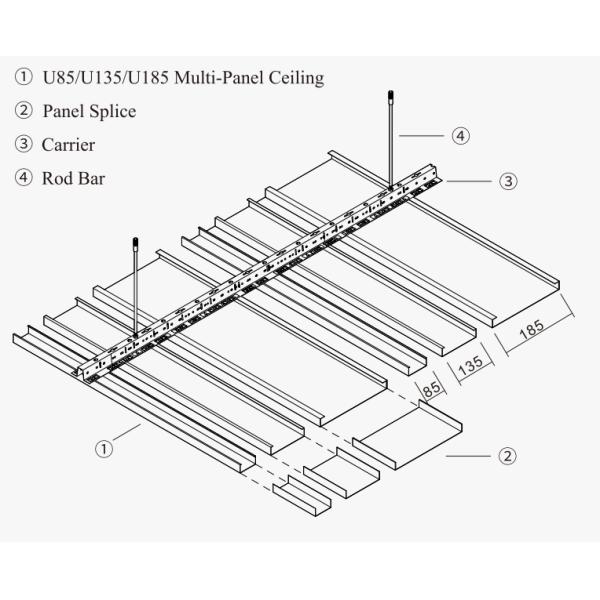 Wind Resistance 135mm Aluminium Ceiling Board External Linear Metal Ceiling