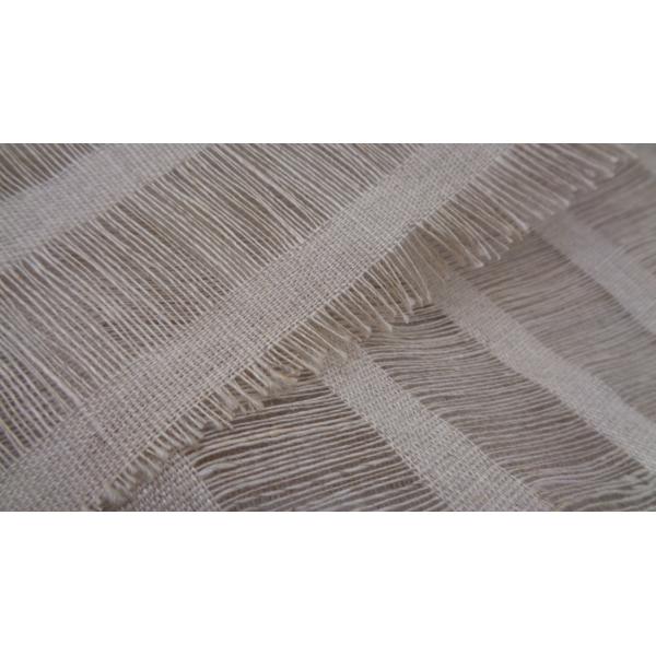 100% Linen Vertical Stripes Perforated Fabric 132 Gsm 150cm