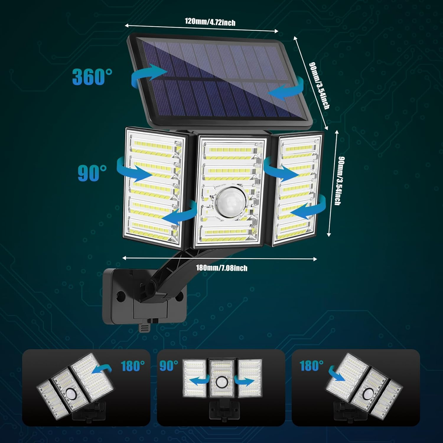Intelligent induction solar wall light 6W three-level dimming APP controls garage corridor courtyard lighting