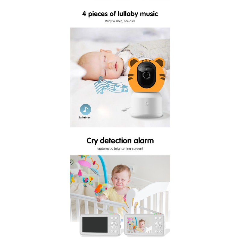 Smart Baby Pet Surveillance Camera Monitor with Two Way Communication Infrared Night Vision Remote Monitoring Through Tuya App