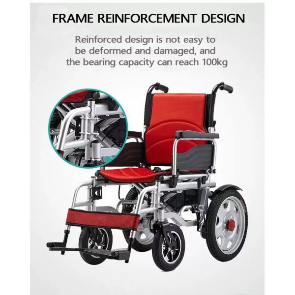 Reinforced Lightweight Foldable Electric Wheelchair Chromed Steel Multi Functional