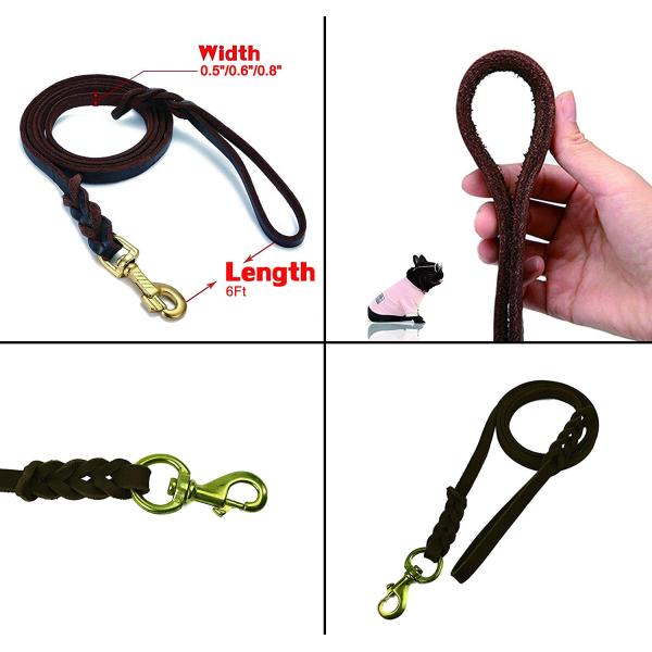 Браун заплел кожаное руководство поводка собаки Хандмаде для охотиться собаки тренировки