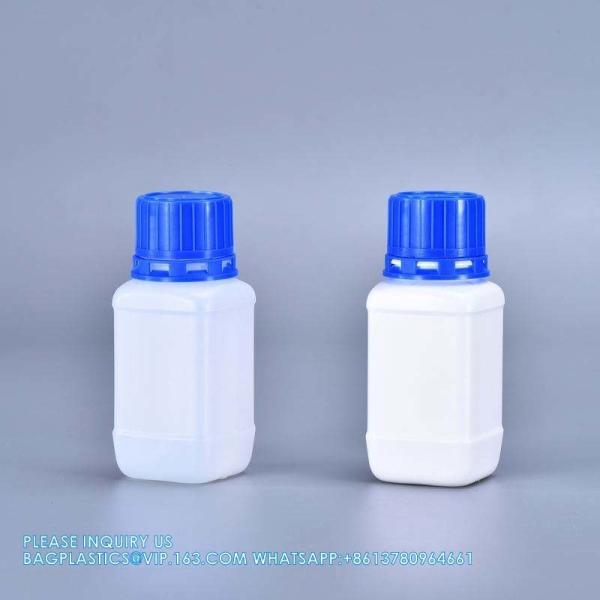 100ml Reagent Plastic Bottle White Empty HDPE Bottles With Inner Cover For Chemical Liquid Powder Storage