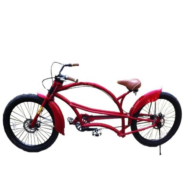 2.2m Long Frame Beach Cruiser Chopper Bicycle with 24 3.0 Big Tires and 150KG Load Capacity