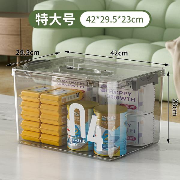 Plastic Storage Bins With Lids Quart Storage Containers With Black Buckle Latch, Stackable Storage Organizers For Home Pantry Office Classroom Organization, Clear