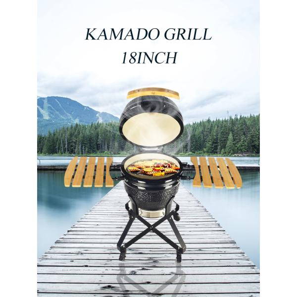 KIMSTONE 18 Inch Kamado Barbecue Rotiserrie Chicken Rotisserie Caja China Asador
