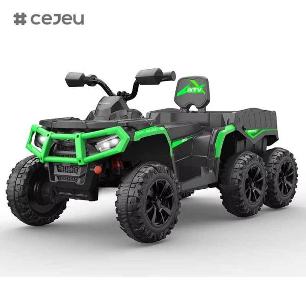 CJ-JC606 Kids Battery Powered Plastic Ride on UTV 4-Wheel Electric Car with Music Lights and Slide Gift