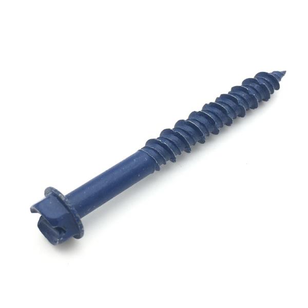 1/4 Inch Blue Magni Hex Slotted Head AISI 410 Stainless Steel Concrete Screws Tapcon