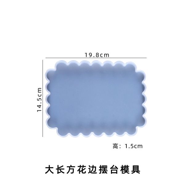 DIY crystal dropper mold, table decoration, square lace table, mirror silicone mold