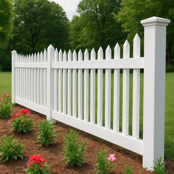 UV Resistant Plastic Picket Fence Environmental Friendly For Outdoor Pvc White Fence