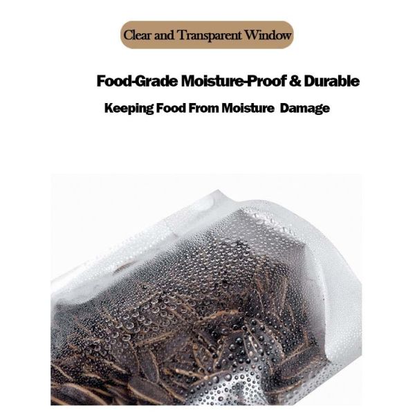 Customizable White Kraft Paper  Stand-up Pouches With Window For Food Packaging