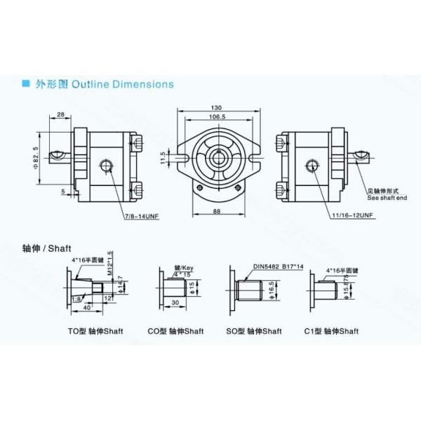 High Pressure Turolla Group 2 Gear Motor Snm 2 Key Shaft 0.51in 3,3600 Psi Gear Pump