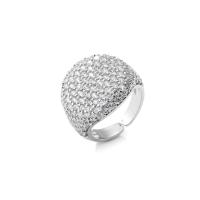 O partido Sterling Silver Crystal Jewelry Crystal aberto pavimenta Ring Adjustable