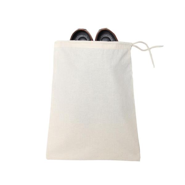 Custom Recycle Organic Cotton Pouch Canvas Drawstring Dust Bag With Logo Print for Clothes Shoes Package