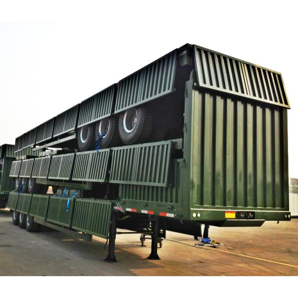 50 Tons 3 Axles Side Wall Semi Trailer , Utility Heavy Duty Cargo Semi Trailer