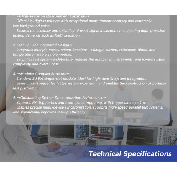 NI PXI-4065 6½-Digit ±300V PXI Digital Multimeter with 10/s Range Changes
