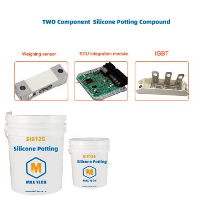 Two-component clear silicone potting compound for electronic component