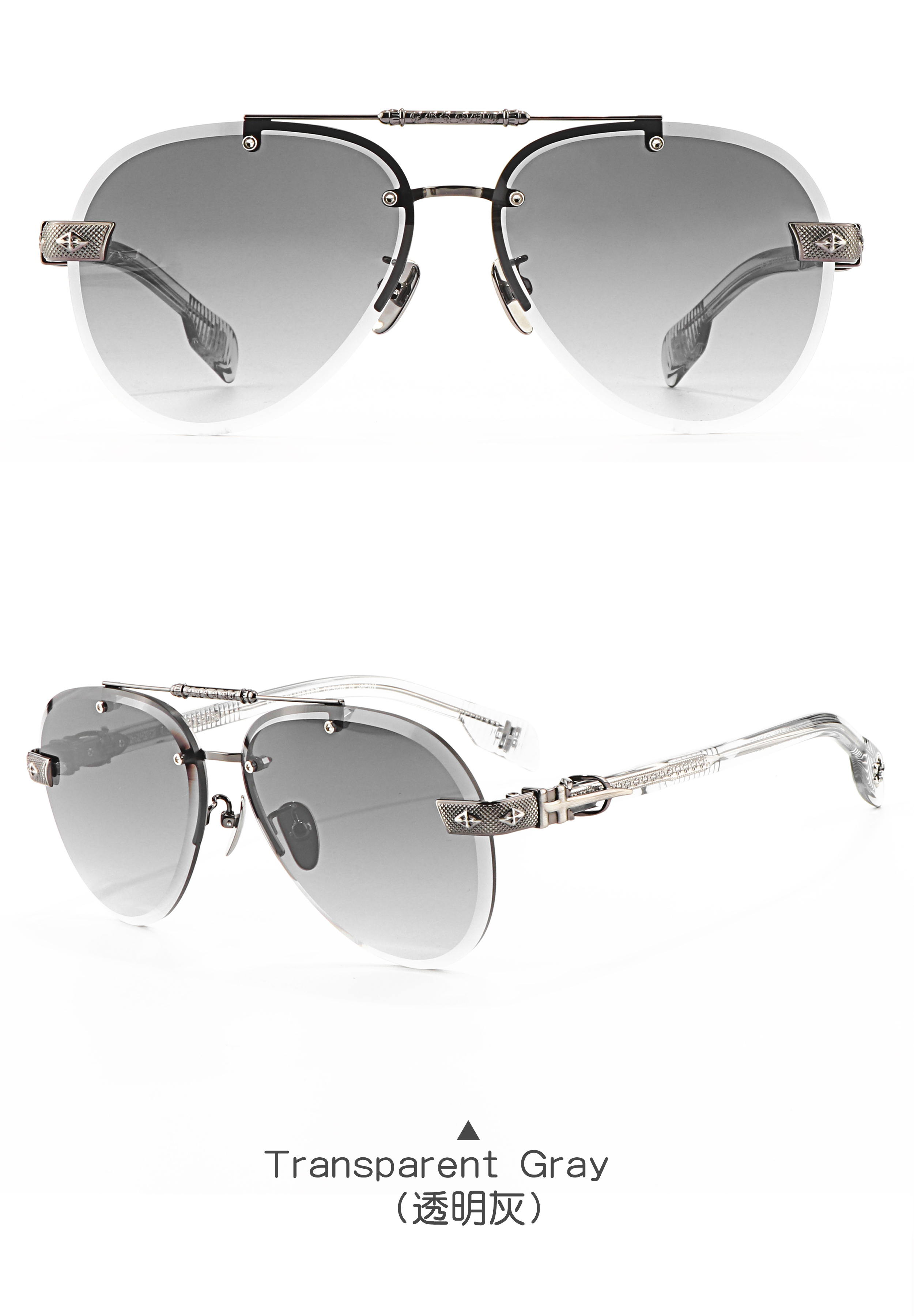 Fashionable Retro pilot Titanium Acetate Unisex Luxury Brand Designer Optical Prescription Sunglasses High Quality Custom logo