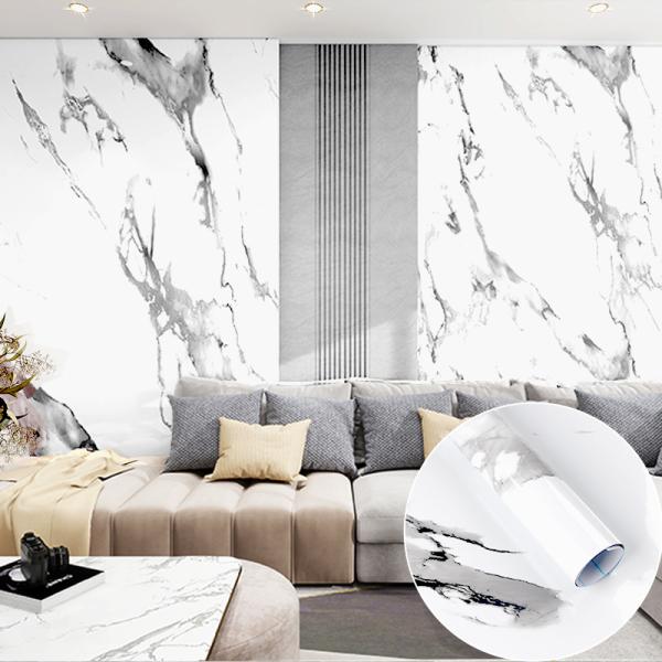 Glossy Marble Gold PVC Self-Adhesive Film for Furniture and Interior Decoration for Living Room