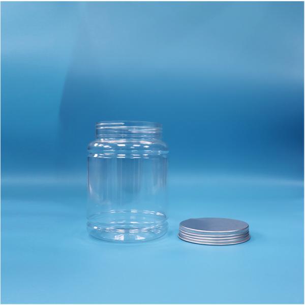 900ml Clear Plastic Fruit Jelly Lollipop Chewing Gum Jar Aluminum Top Screw Cap