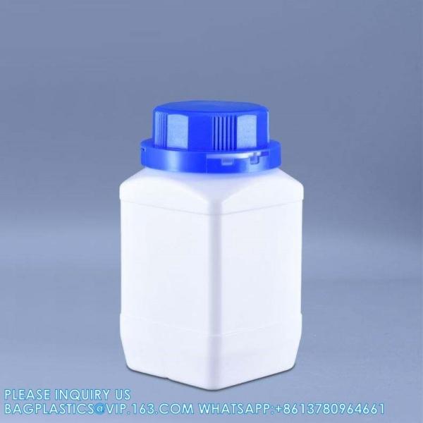 Empty 250 ML 500 ML 1000 ML Wide Mouth Reagent Plastic Square Bottle With Inner Cap
